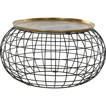 Psací stůl Stolek DKD Home Decor Černá Zlatá Aluminium (80 x 80 x 44 cm)