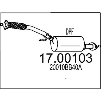 Filtr pevných částic Filtr pevnych castic, vyfukovy system MTS 17.00103