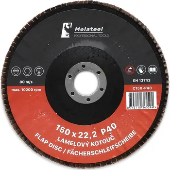 Brusný kotouč Lamelový brusný kotouč Molatool Keramický 150 mm P40