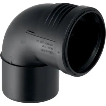 Kanalizační potrubí Geberit SILENT-PP koleno 87,5°, DN125, s hrdlem, odpadní, odhlučněné, PP-MD, černá matná
