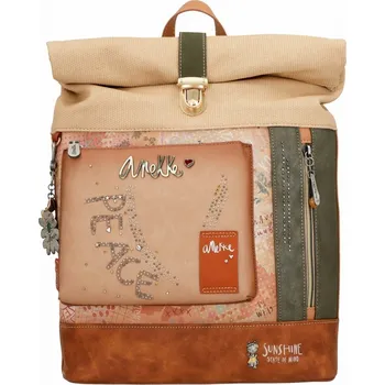 Městský batoh Anekke Peace & Love Flowers 38835-010 hnědý