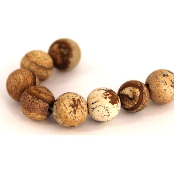 Dětské navlékací korálky Jaspis - 8mm/4ks, hnědý