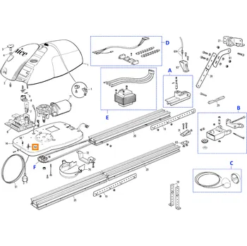 Pohon brány Nice MP004.2601 podpěrka elektroniky pro SPIDER, SPIDO, SPIN