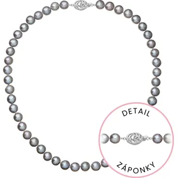 Náušnice Perlový náhrdelník z říčních perel se zapínáním z bílého 14 karátového zlata 822028.3/9265B grey