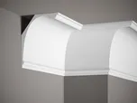 Mardom Decor Stropní lišta – HLADKÁ, tvrdý plast ProFoam® (polyuretan), základní bílý nátěr (přetíratelný), 180 x 140 x 2000 mm