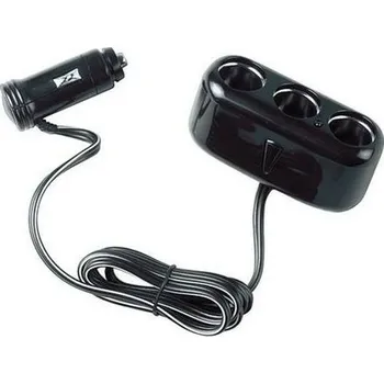 Roztrojka s kabelem 2m, černá