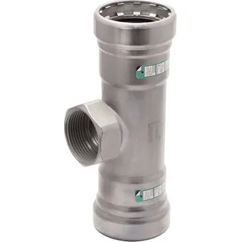 Fitinka Sanha HEAVY STEEL PRESS 70130G T-kus 1 1/2"x1"x1 1/2", přechodový, s konci na vnitřní lisování a s vnitřním závitem, topení, uhlíková ocel