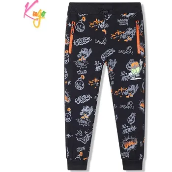 Dětská móda Chlapecké tepláky Kugo FT6021, černé / oranžový zip