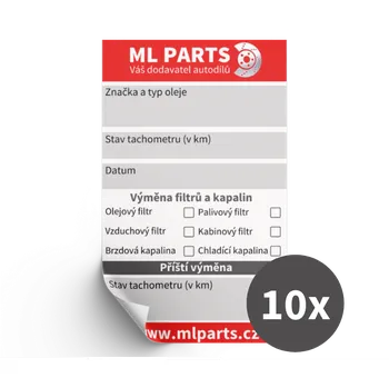 samolepka MLPARTS Samolepka výměny oleje, balení 10ks