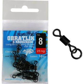 GIANTS FISHING PEVNOSTNÍ OBRATLÍK S KROUŽKEM LONG BODY ROLLING SWIVEL WITH RING NO.8/10KS