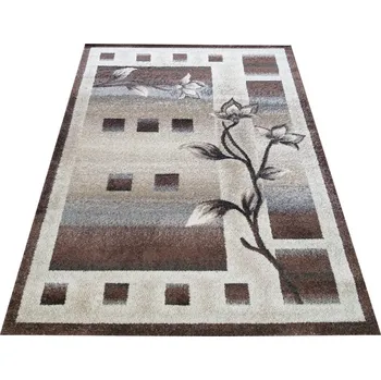 Koberec Moderní koberec Otto - květy 1 - hnědý Rozměr koberce: 80x150 cm