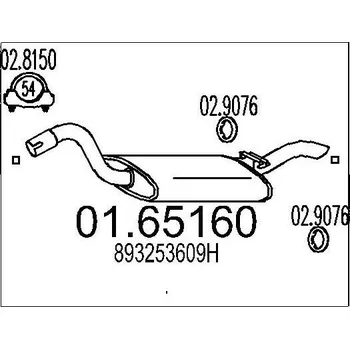 Tlumič výfuku Zadní tlumič výfuku MTS 01.65160