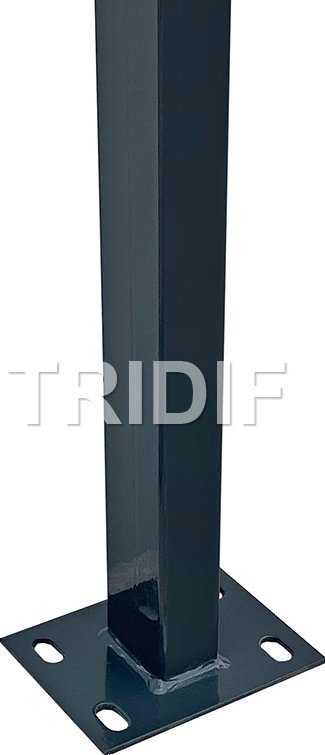 Sloupek JEKL ZN+KOMAXIT antracit s navařenou patkou / 60x40 mm / síla stěny 1,50 mm