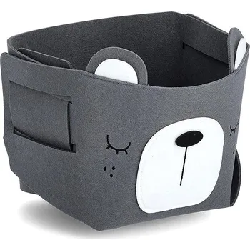 Úložný box ZELLER Dětský úložný box filcový, šedý, motiv medvěd 28 × 28 × 28 cm