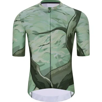 cyklistický dres HOLOKOLO Cyklistický dres s krátkým rukávem - FOREST - zelená/hnědá XS