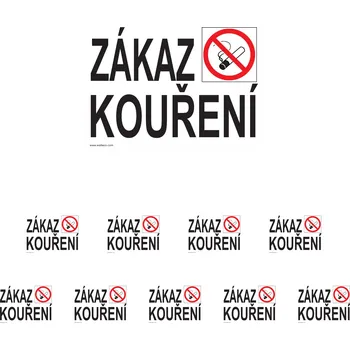 Walteco Zákaz kouření, 5 cm písmo 210x148mm, formát A5, samolepka Množství: 10 ks