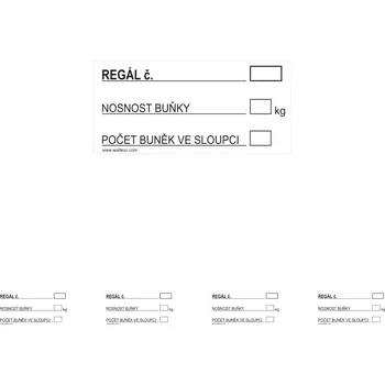 Informační tabulka Walteco Označení regálu, 100x40mm, samolepka Množství: 5 ks
