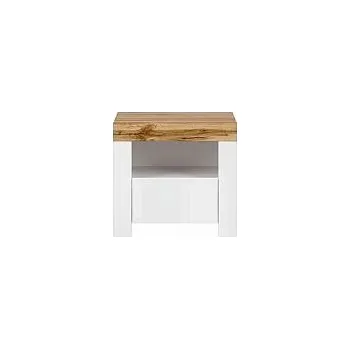 Obývací stěna Holten KOM1S bílá/dub woltan/bílý lesk