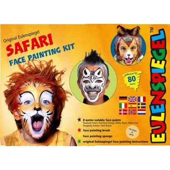 Speciální výtvarná barva Eulenspiegel Sada barvy na obličej 8 ks v paletě - SAFARI TVÁŘE
