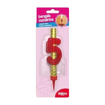 Dortová svíčka Dortová fontána s číslem 5 - Dekora