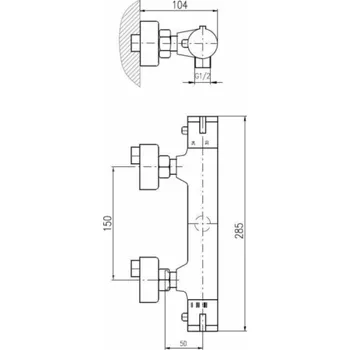 Vodovodní baterie Sprchová baterie Domoletti DTRM80.5CMAT, černá