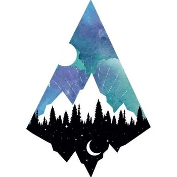 Odstranitelné tetování Zimní horská krajina - velké dočasné tetování