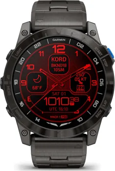 Chytré hodinky Garmin D2 Mach 1 Pro černý titanový a černý silikonový řemínek