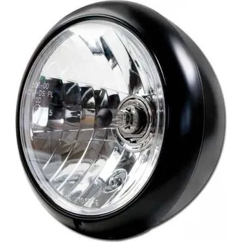 Osvětlení pro motocykl Přední hlavní světlo na motorku HD Style, 178 mm (7'') Barva: černá matná - včetně držáku