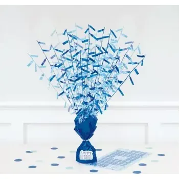 Party dekorace Závaží Glitz modré s nápisem Happy Birthday