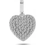 Lillian Vassago Zářivý přívěsek srdce se zirkony, bílé zlato LLV98-GP060W