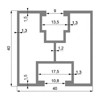 Stavební profil Al profil Solar - 40x40 Economy 3600mm