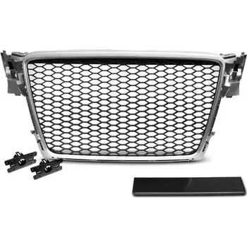 Kapota Přední maska AUDI A4 B8 08-11 SILVER RS-STYLE (GRAU03)