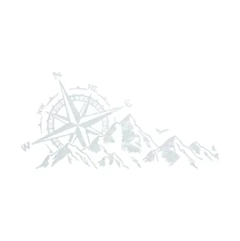 Samolepící dekorace Krajina hory 043 levá s kompasem (51 - 3D karbon bílý) SAMOLEPKA NA AUTO, NÁLEPKA, FÓLIE, POLEP, TUNING, VLASTNÍ TEXT, TISK, AUTOSAMOLEPKY.cz, POLEPY, OBRÁZEK, LOGO, 3D STICKERS