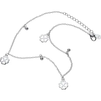 Souprava šperků Bealio BEALIO Stříbrný řetízek na nohu ČTYŘLÍSTEK Délka náramku: 24+3 cm 03-11052-1998