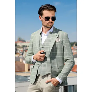 Pánské sako Pánské sako 11D081/5 60 Barva: Zelená, Velikost: 46, Střih: SLIM FIT