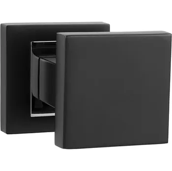 Dveřní kování MPK - MADLO - HR bez spodní rozety, madlo pevné pravé ks BS/OC - Černá matná / chrom lesklý