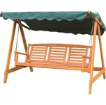 Rojaplast Houpací lavice z maxivního dřeva se zelenou stříškou