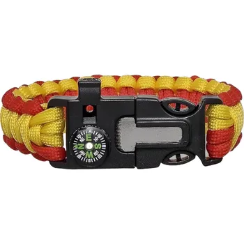 Vybavení pro přežití JKR Survival paracord náramek, červeno-žlutý