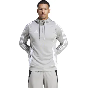Pánská mikina Mikina s kapucí Adidas Tiro 24 Hoodie šedivo bílá Velikost: L
