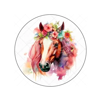 Jedlá dekorace na dort KOŇSKÁ KRÁSKA, VARIANTA Jedlý papír, TVAR kruh 1825