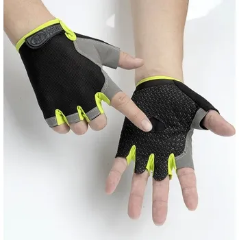 Chránič rukou Cyklistické rukavice půlprstové prodyšné MTB - Normální zelená,M