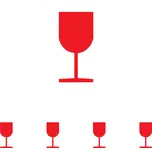 Walteco Křehké/Fragile - piktogram - červený, 70x100mm, samolepka Množství: 5 ks