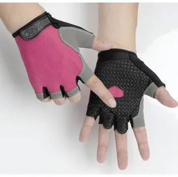 Chránič rukou Cyklistické rukavice půlprstové prodyšné MTB - Normální růžová,S