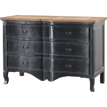 Komoda Komoda Toulon 130x55x90 old black & natural, 130 x 55 x 90 cm