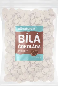 Čokoláda Allnature Čokoládové pecičky bílé