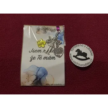 HandMade by VeJa Dárková karta - Jem ráda, že Tě mám s přívěškem