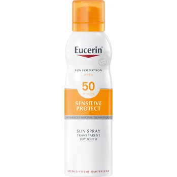 Přípravek na opalování Eucerin Dry Touch Sensitive Protect transparentní sprej SPF50 200 ml