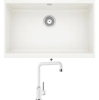 Granitový dřez Dřez pod desku SET Blanco ROTAN 700 U bílá 521346 + Blanco MILI bílá 523107
