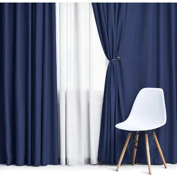 Zatemňovací / termoizolační závěs, blackout jednobarevný UNI OLZ-143 tmavě modrý, šířka 150cm (látka v metráži)