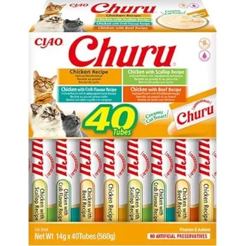 Pamlsek pro kočku Inaba Churu cat snack kuře multipack 40x 14g